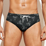 Black And White Alien Print Men's Swim Briefs