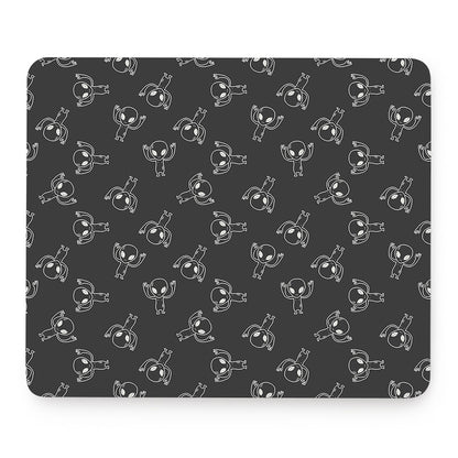 Black And White Alien Print Mouse Pad