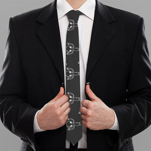 Black And White Alien Print Necktie