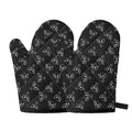 Black And White Alien Print Oven Mitts