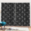 Black And White Alien Print Pencil Pleat Curtains