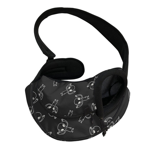 Black And White Alien Print Pet Sling Carrier
