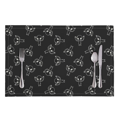Black And White Alien Print Placemat