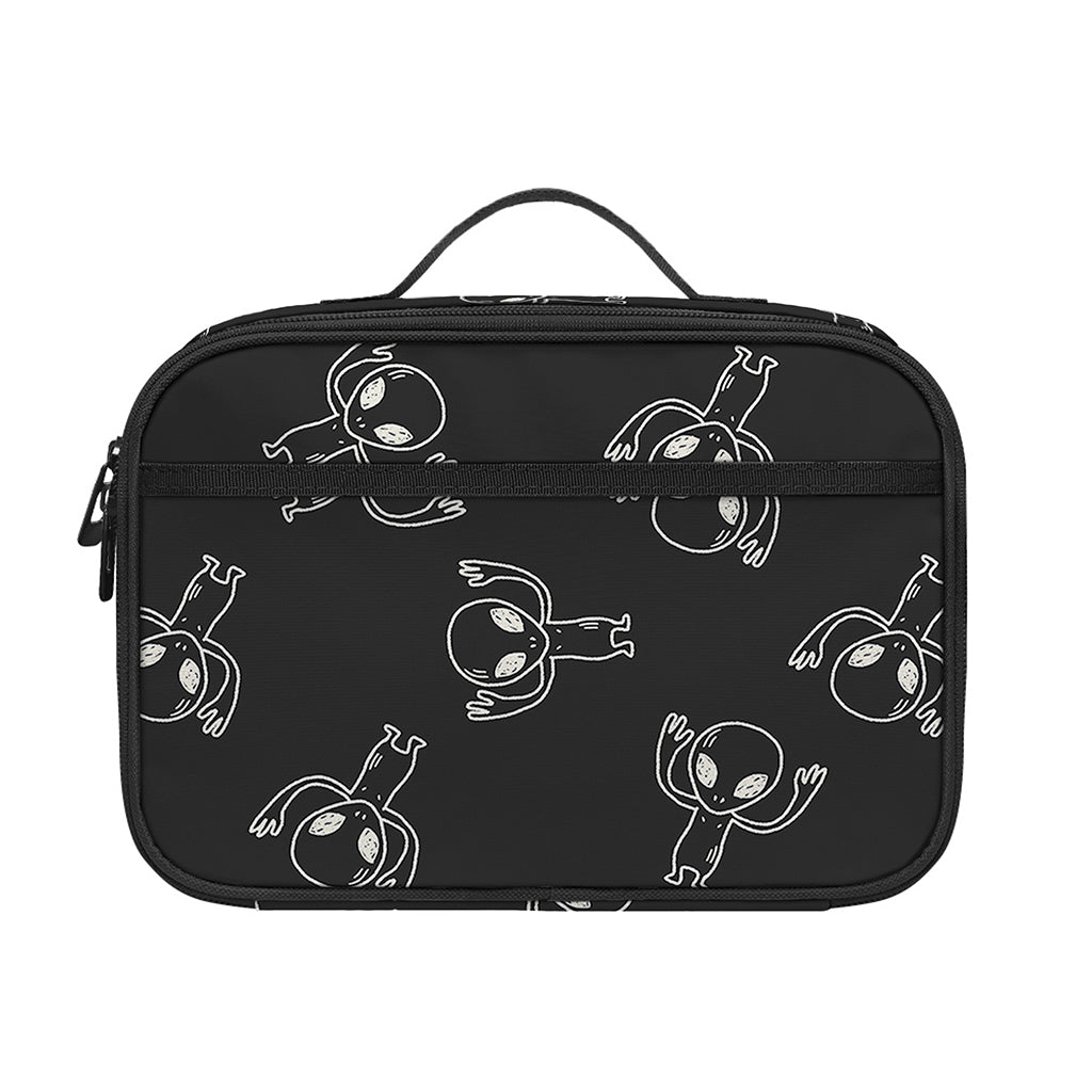 Black And White Alien Print Portable Lunch Bag