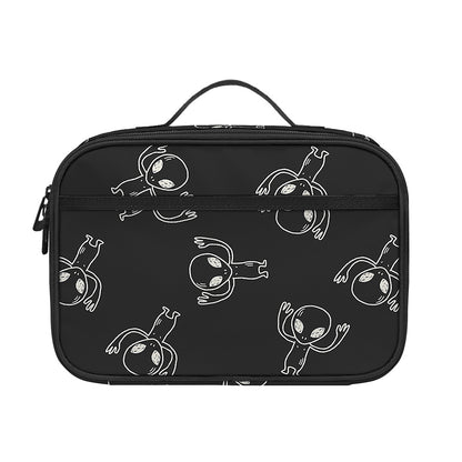 Black And White Alien Print Portable Lunch Bag