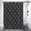 Black And White Alien Print Premium Shower Curtain