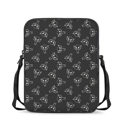 Black And White Alien Print Rectangular Crossbody Bag