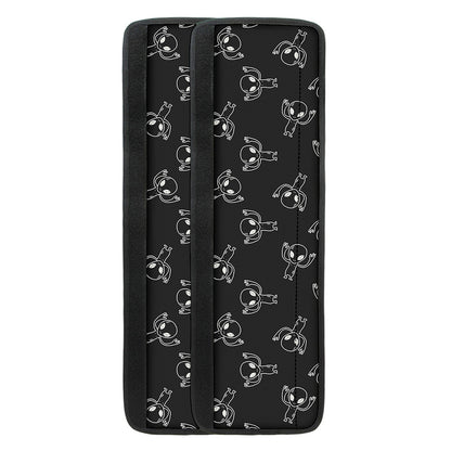 Black And White Alien Print Refrigerator Handle Covers