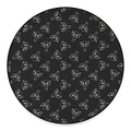 Black And White Alien Print Round Floor Mat