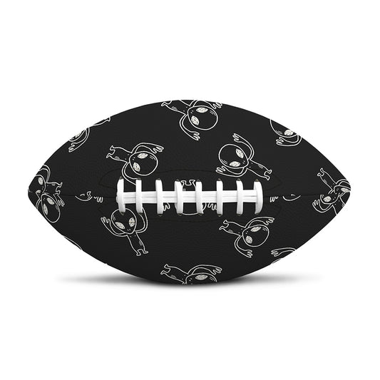 Black And White Alien Print Rugby Ball