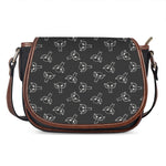 Black And White Alien Print Saddle Bag