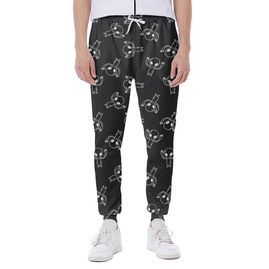 Black And White Alien Print Scuba Joggers