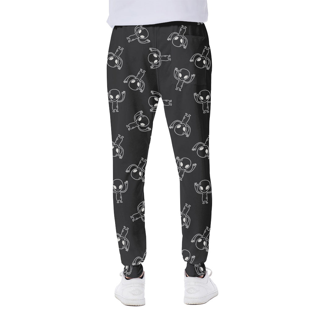 Black And White Alien Print Scuba Joggers