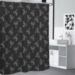 Black And White Alien Print Shower Curtain