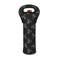Black And White Alien Print Single Neoprene Wine Tote