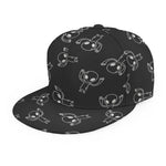 Black And White Alien Print Snapback Cap
