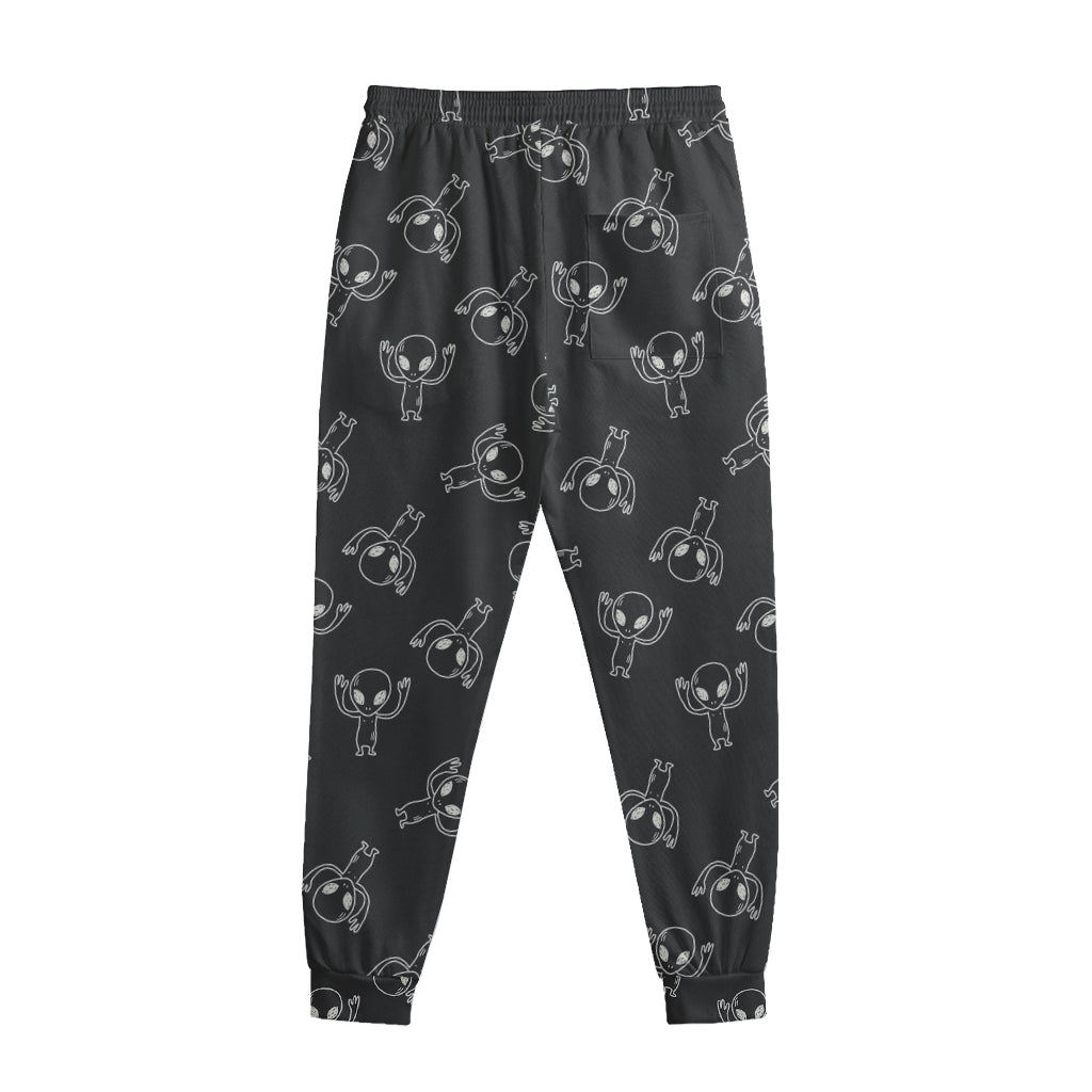 Black And White Alien Print Sweatpants