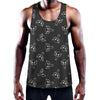 Black And White Alien Print Training Tank Top