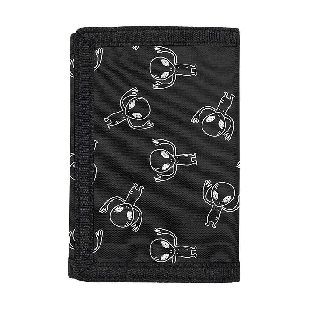 Black And White Alien Print Trifold Wallet