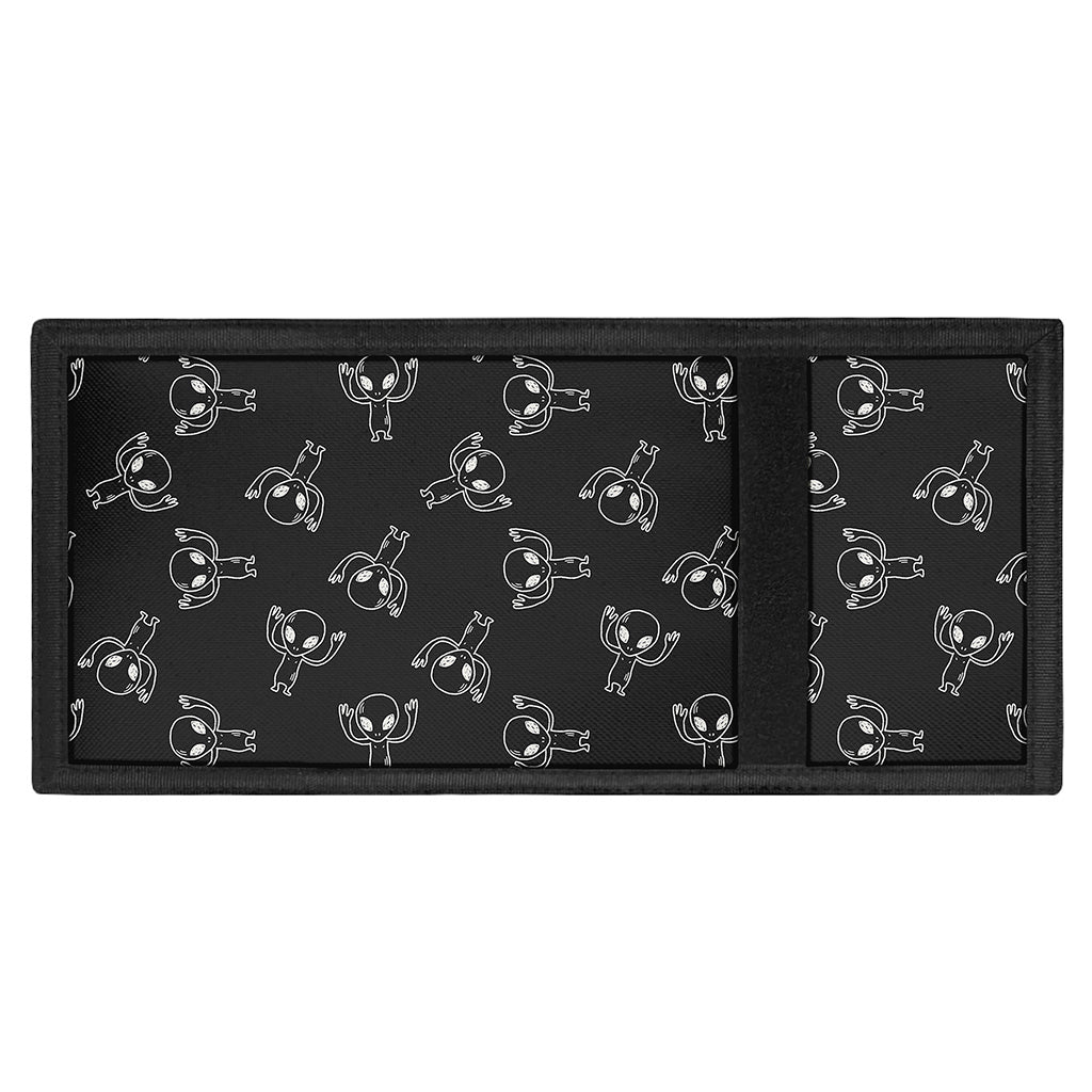 Black And White Alien Print Trifold Wallet