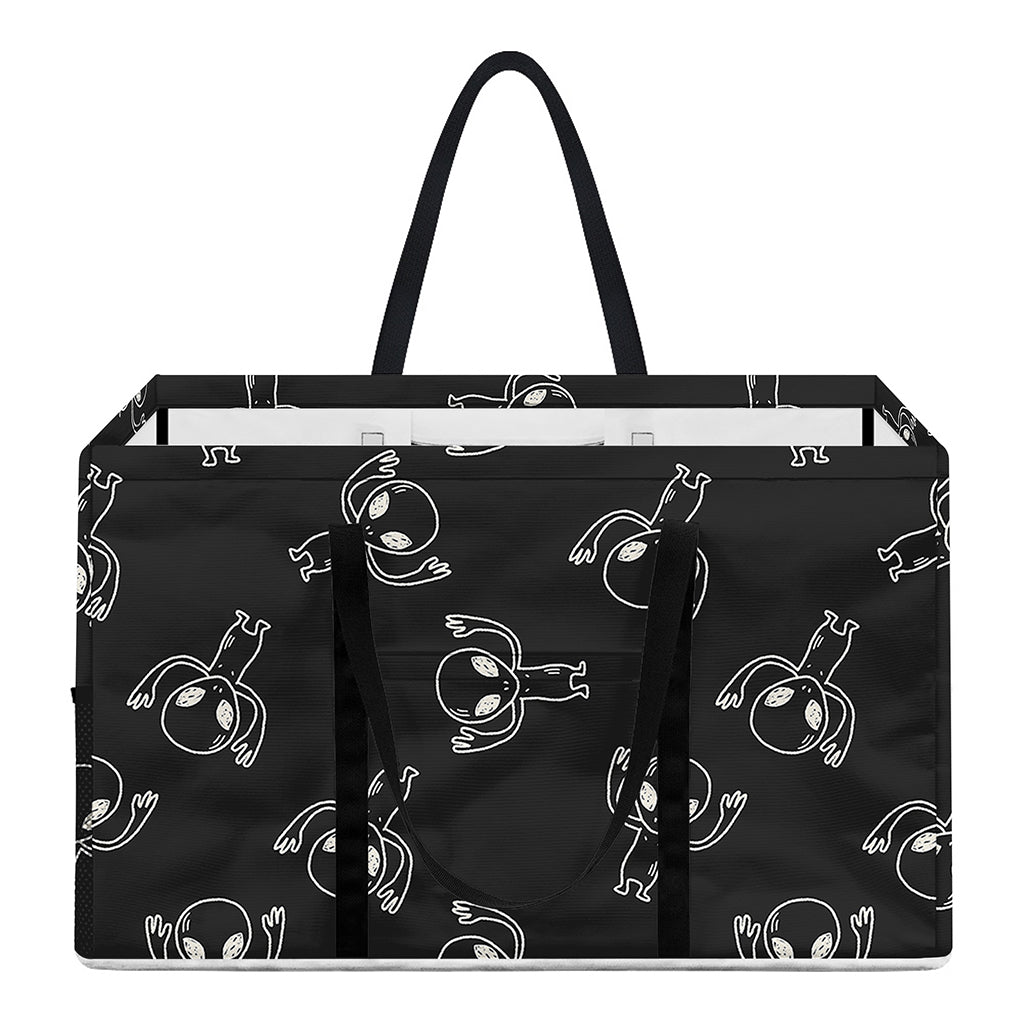 Black And White Alien Print Utility Tote Bag
