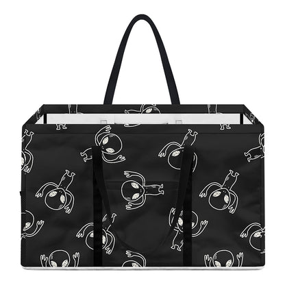 Black And White Alien Print Utility Tote Bag