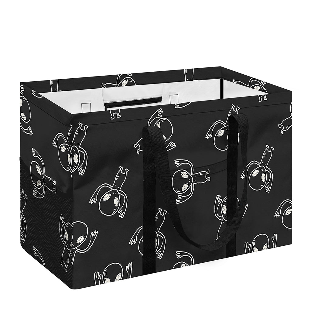 Black And White Alien Print Utility Tote Bag
