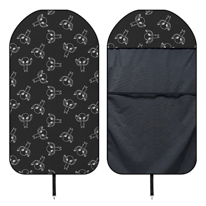 Black And White Alien Print Waterproof Car Seat Cover