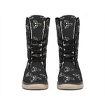 Black And White Alien Print Winter Boots