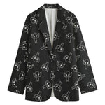 Black And White Alien Print Women's Blazer