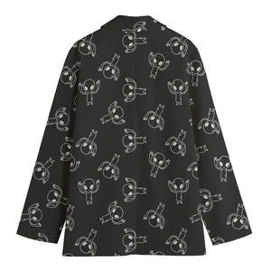 Black And White Alien Print Women's Blazer