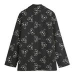 Black And White Alien Print Women's Cotton Blazer