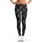Black And White Alien Print Women's Leggings