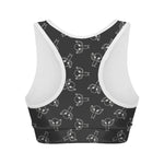 Black And White Alien Print Women's Sports Bra