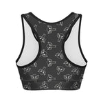 Black And White Alien Print Women's Sports Bra