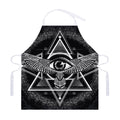 Black And White All Seeing Eye Print Adjustable Apron