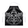 Black And White All Seeing Eye Print Adjustable Apron