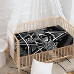 Black And White All Seeing Eye Print Baby Crib Sheet