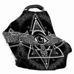 Black And White All Seeing Eye Print Baby Seat Cover