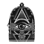 Black And White All Seeing Eye Print Backpack