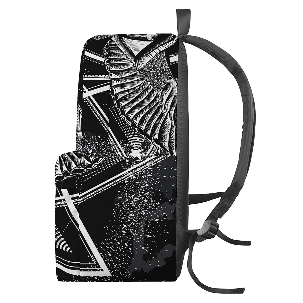 Black And White All Seeing Eye Print Backpack