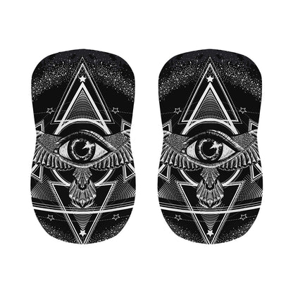 Black And White All Seeing Eye Print Bar Stool Covers