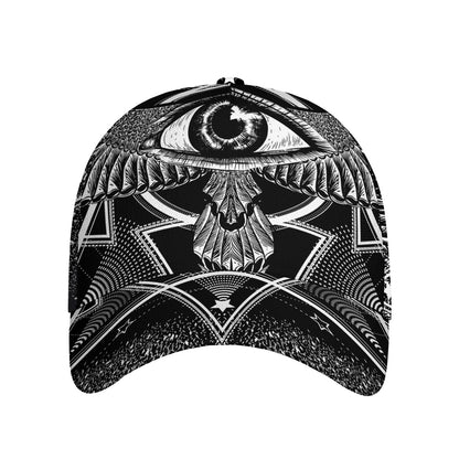 Black And White All Seeing Eye Print Baseball Cap