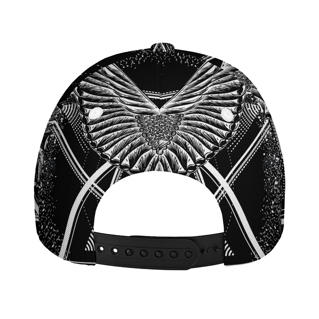 Black And White All Seeing Eye Print Baseball Cap