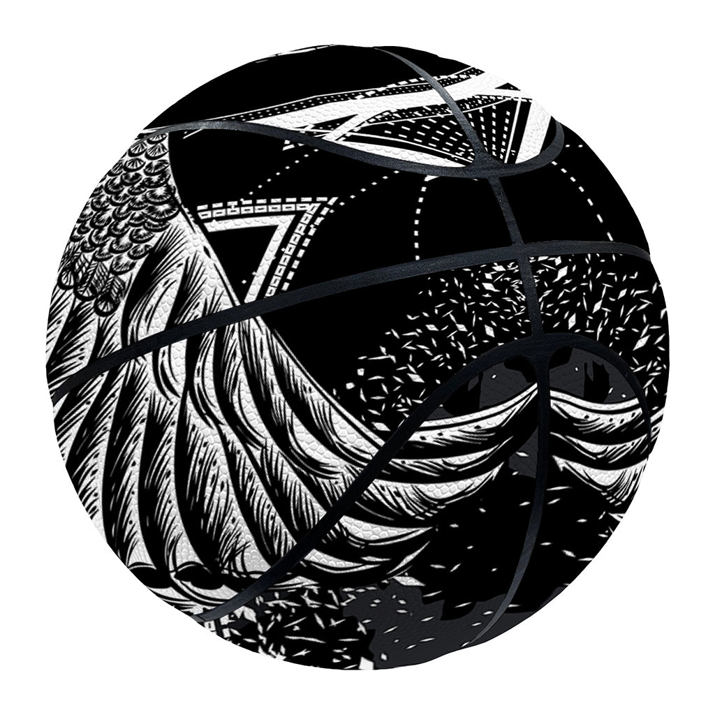 Black And White All Seeing Eye Print Basketball