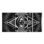 Black And White All Seeing Eye Print Beach Towel