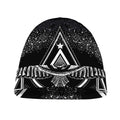 Black And White All Seeing Eye Print Beanie