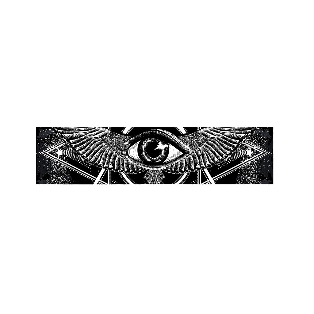 Black And White All Seeing Eye Print Bed Runner