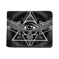 Black And White All Seeing Eye Print Bifold Wallet