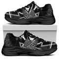 Black And White All Seeing Eye Print Black Chunky Shoes